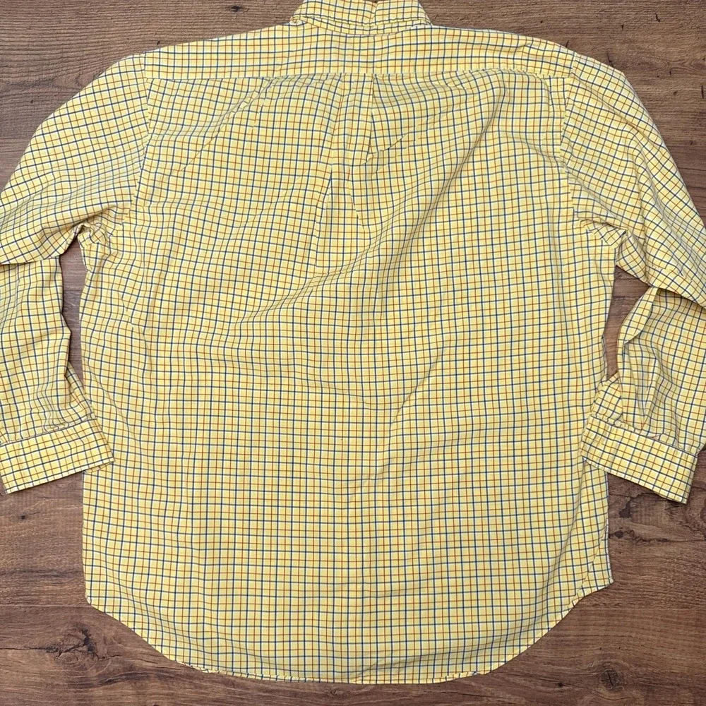 Polo Ralph‎ Lauren Blake Shirt Mens L Button Up Yellow Plaid Retro Y2K Career